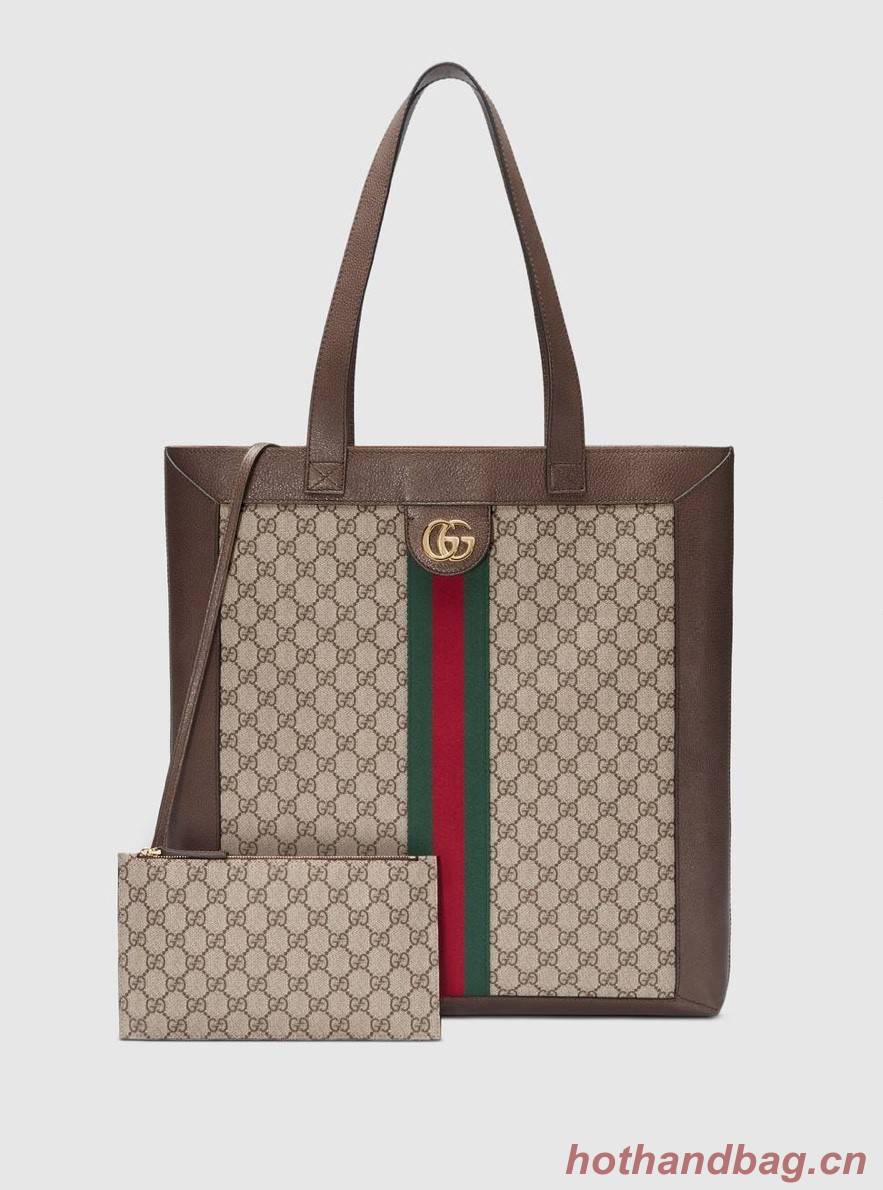 Gucci Ophidia Soft GG Supreme Large Tote Bag GG5689 Brown