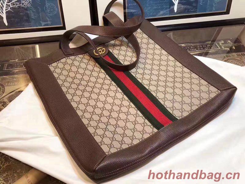 Gucci Ophidia Soft GG Supreme Large Tote Bag GG5689 Brown