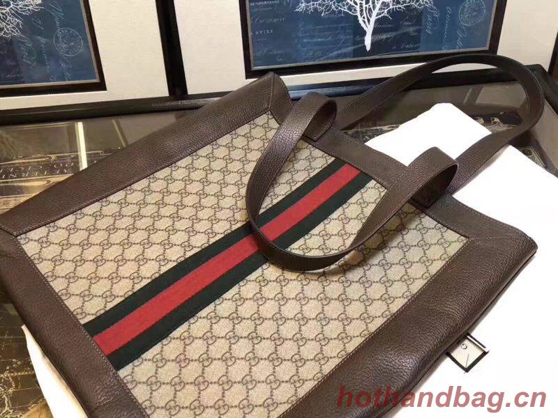 Gucci Ophidia Soft GG Supreme Large Tote Bag GG5689 Brown