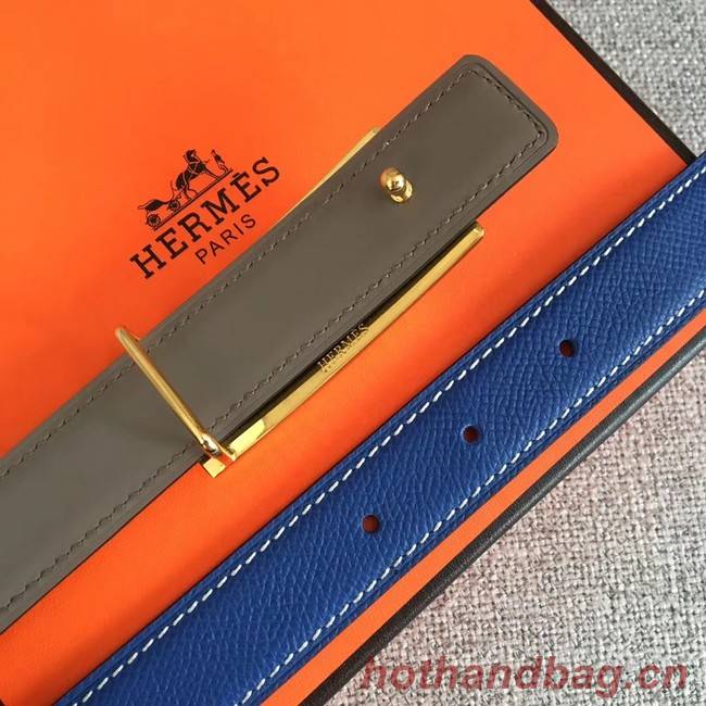 Hermes Collier de Chien belt buckle & Reversible leather strap 24 mm H0521 blue