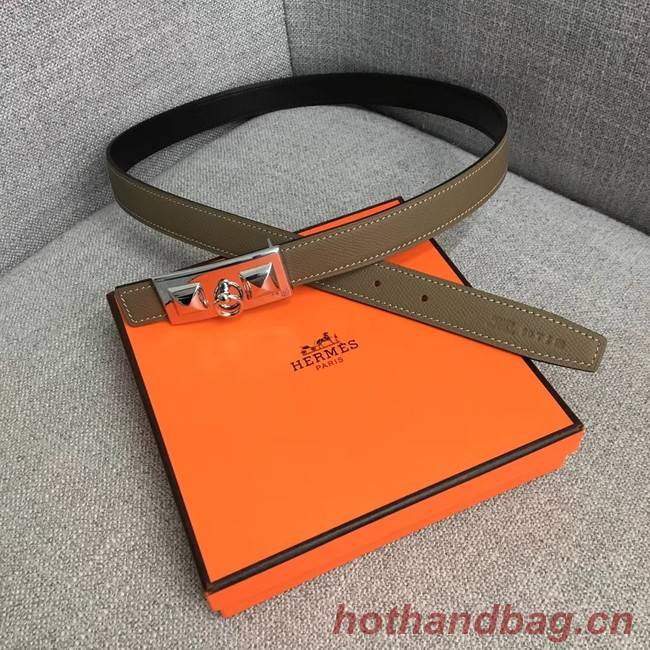 Hermes Collier de Chien belt buckle & Reversible leather strap 24 mm H0521 grey