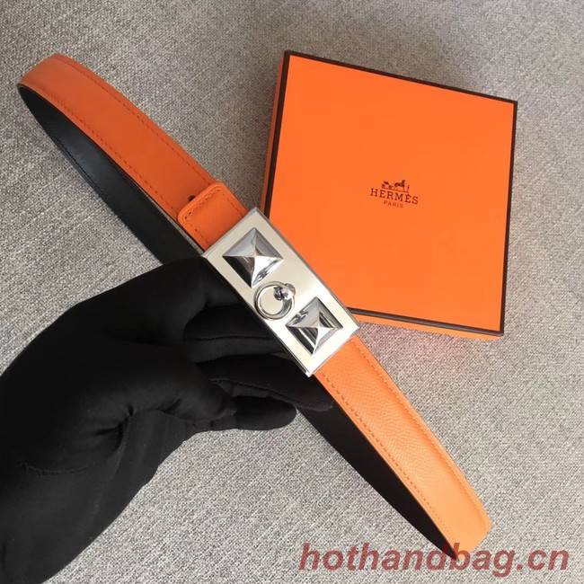 Hermes Collier de Chien belt buckle & Reversible leather strap 24 mm H0521 orange