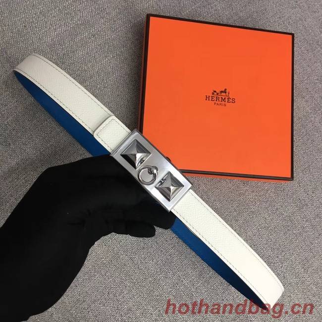 Hermes Collier de Chien belt buckle & Reversible leather strap 24 mm H0521 white