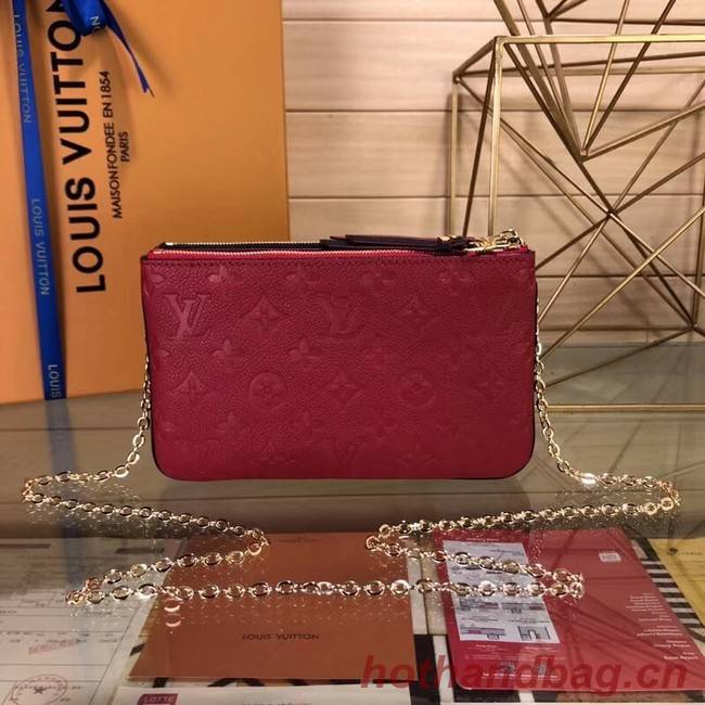 Louis Vuitton POCHETTE DOUBLE ZIP M63919 red