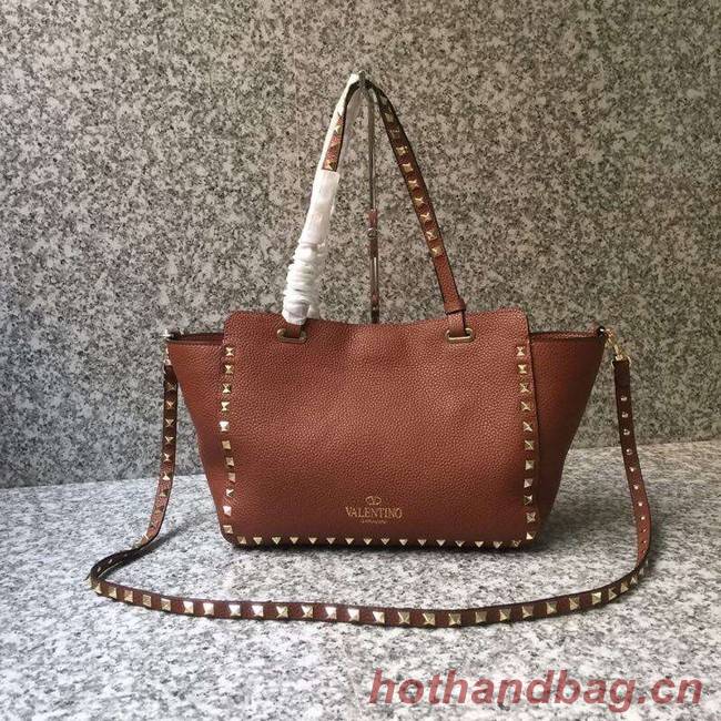 VALENTINO Rockstud medium tote 0972 brown