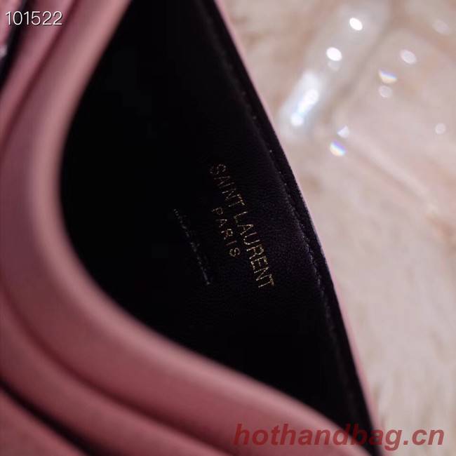 SAINT LAURENT Monogram leather card holder 88337 Rose Ballerine