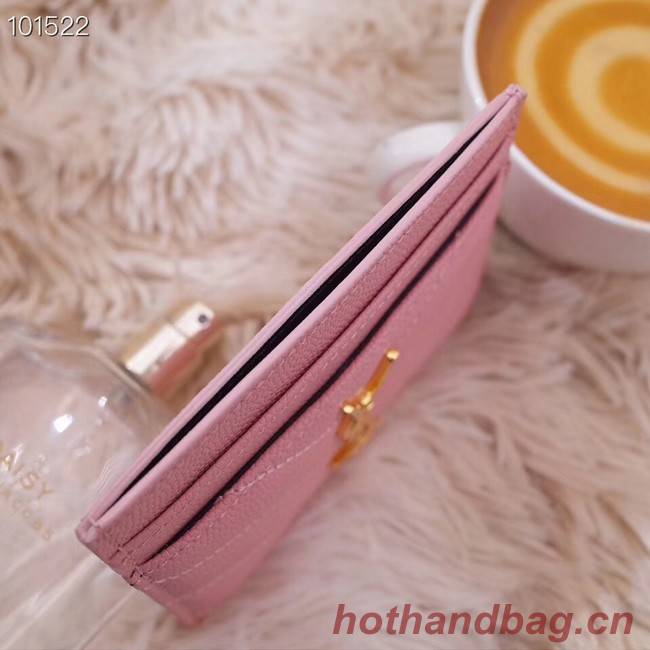 SAINT LAURENT Monogram leather card holder 88337 Rose Ballerine