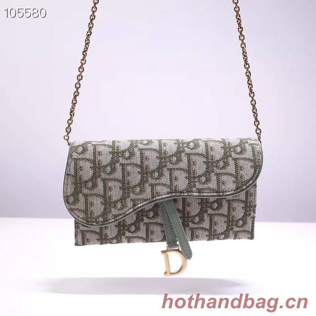 DIOR OBLIQUE SADDLE-CLUTCH 83133 green