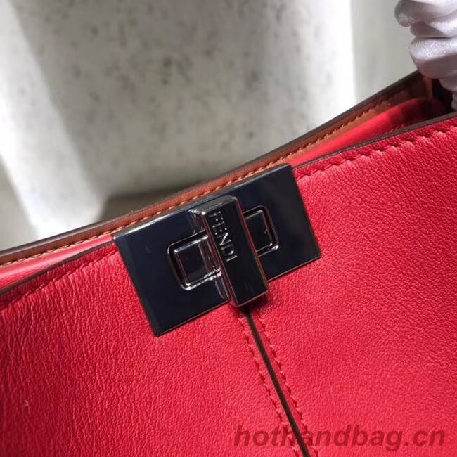 Fendi PEEKABOO REGULAR Handbag in red Roman leather 8BN304A