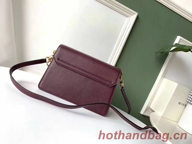 GIVENCHY GV3 leather and suede shoulder bag 9989 Burgundy