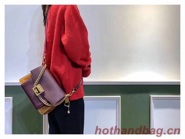 GIVENCHY GV3 leather and suede shoulder bag 9989 Burgundy