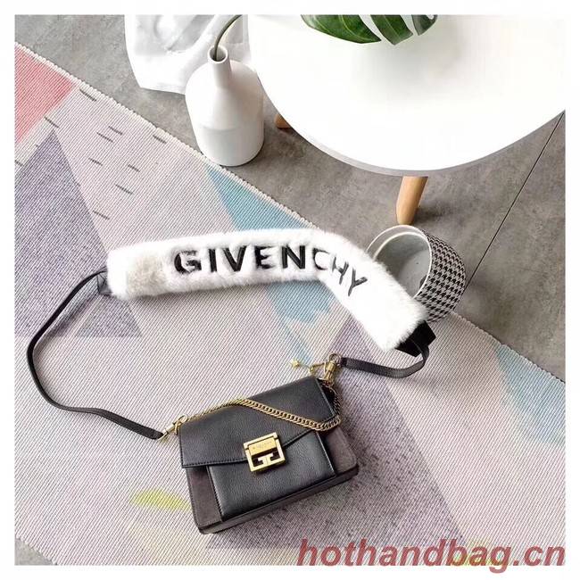 GIVENCHY GV3 leather and suede shoulder bag 9989 black