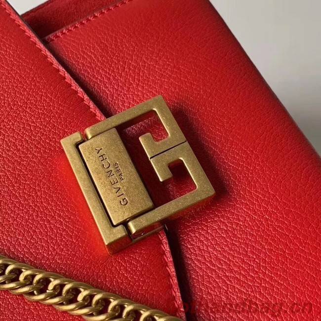 GIVENCHY GV3 leather and suede shoulder bag 9989 red