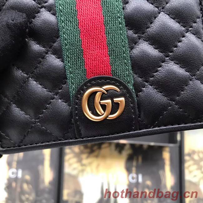 Gucci Leather card case with Double G 536453 black