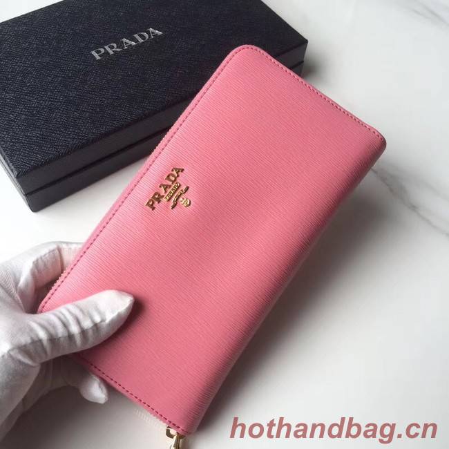 Prada Leather Large Zippy Wallets 1ML505 pink