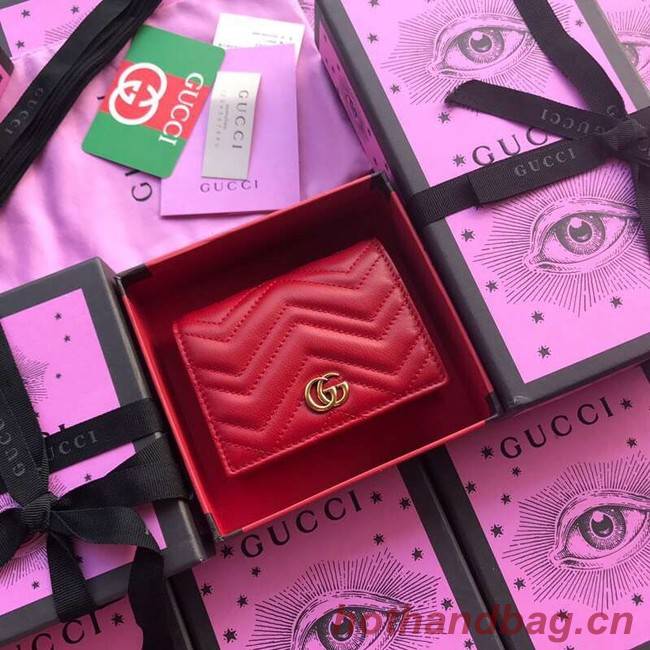 Gucci GG Marmont card case 466492 red