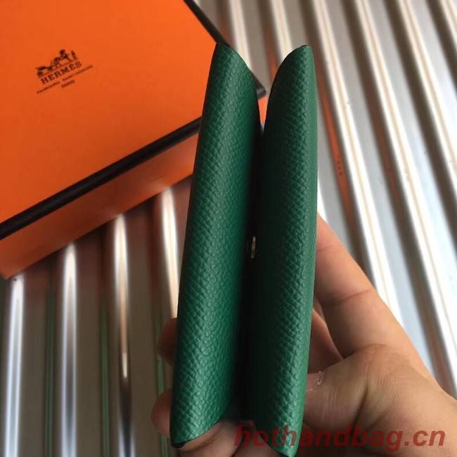 Hermes Bastia Epsom card case H0369 green