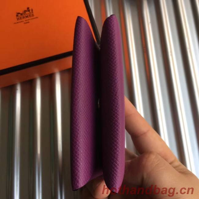 Hermes Bastia Epsom card case H0369 purple