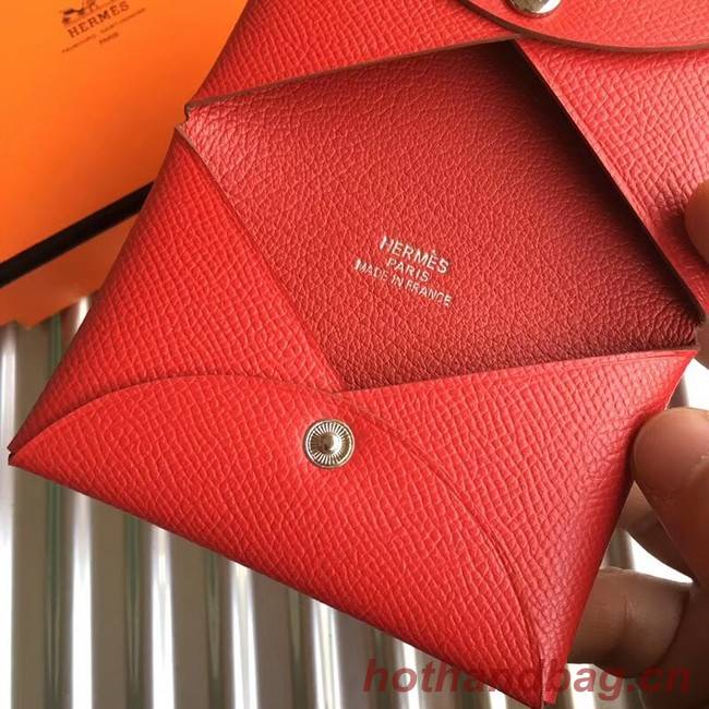 Hermes Bastia Epsom card case H0369 red