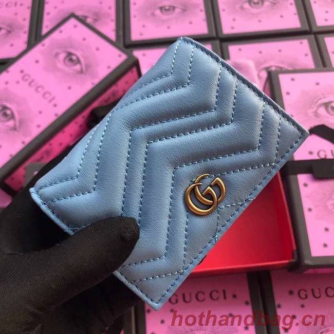 Gucci GG Marmont card case 466492 light blue