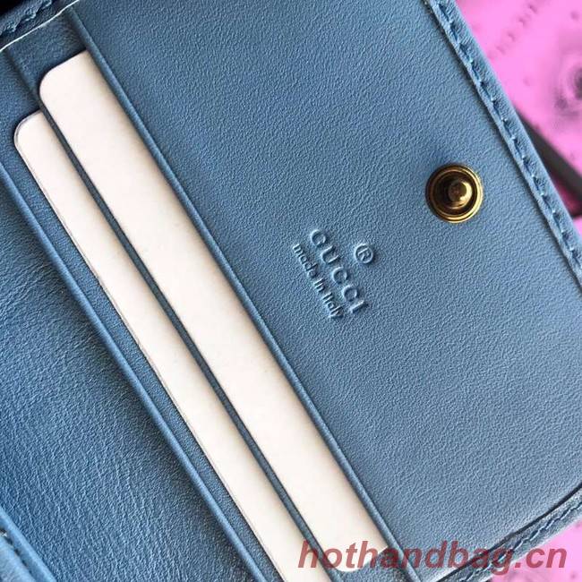 Gucci GG Marmont card case 466492 light blue