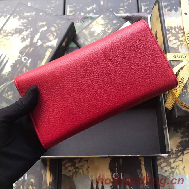 Gucci GG Marmont leather wallet 456116 red