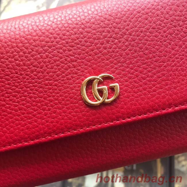 Gucci GG Marmont leather wallet 456116 red