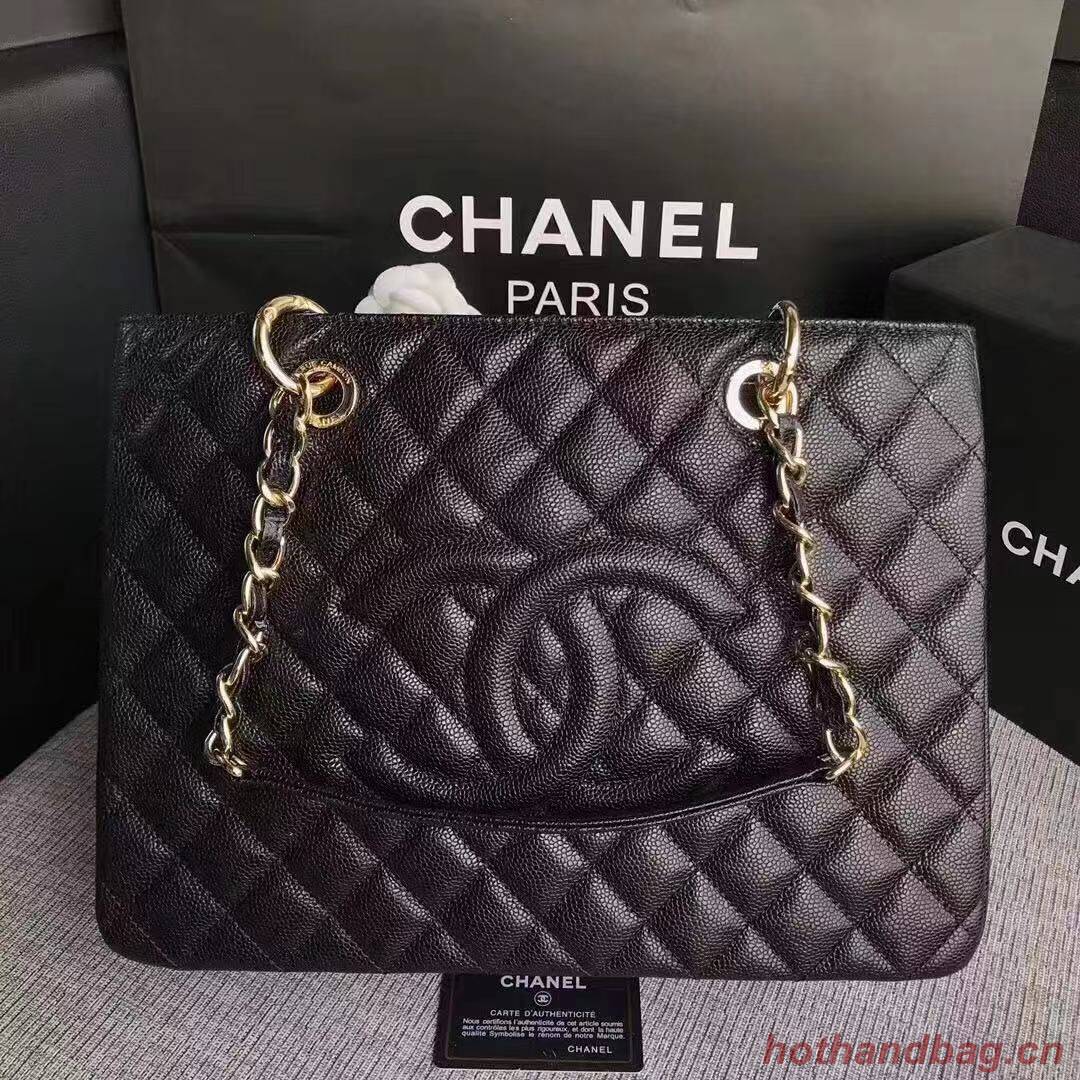 Chanel Caviar Calfskin Leather Tote Bag 20995 Black