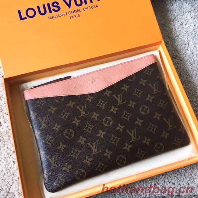 Louis vuitton original Monogram Canvas DAILY POUCH M62048 pink