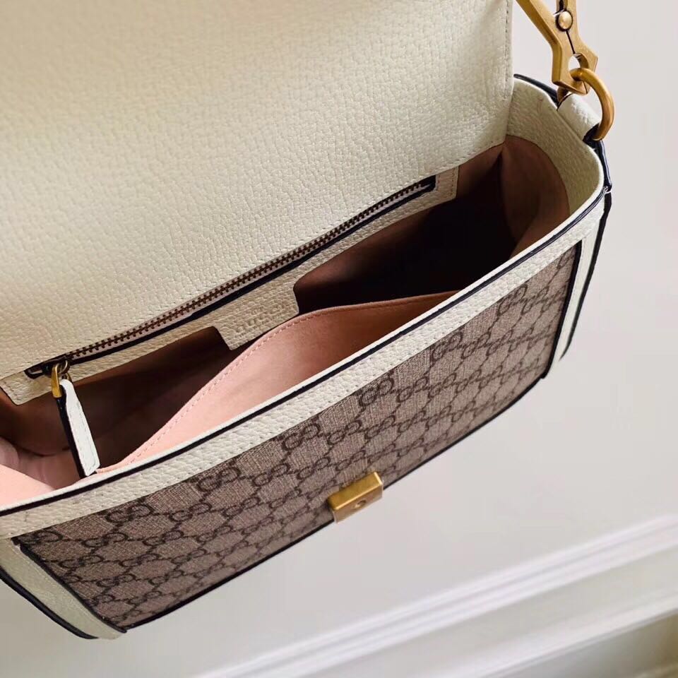 Gucci GG Marmont small top handle bag 498110 white