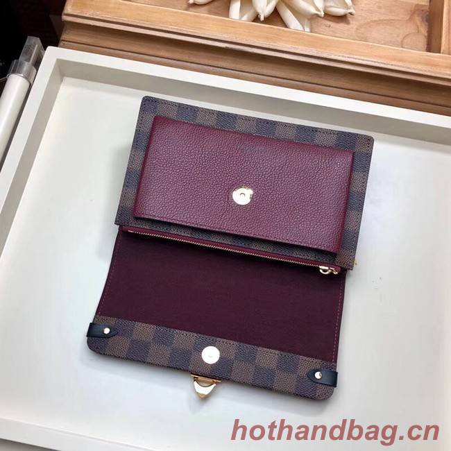 Louis Vuitton original VAVIN CHAIN WALLET N60237 Lie de Vin