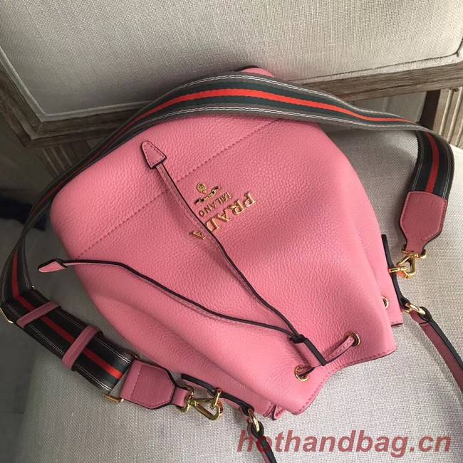Prada Leather bucket bag 1BE018 pink