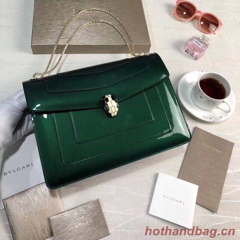 BVLGARI Serpenti Forever leather shoulder bag 35108 Green