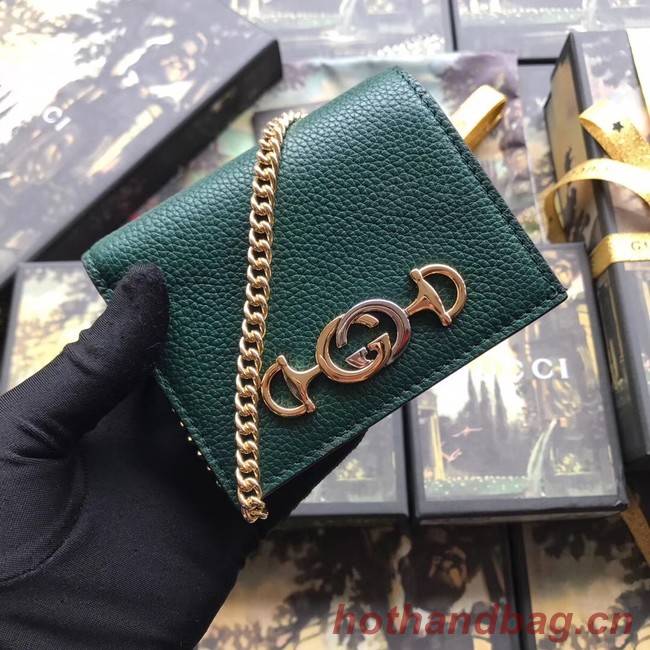 Gucci Zumi Card Holder 570660 green