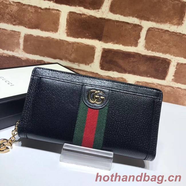 Gucci Ophidia leather zip wallet 523154 black