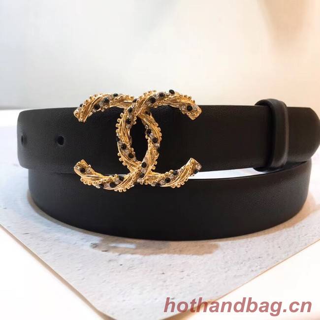 Chanel Calf Leather Belt Wide with 30mm 56591