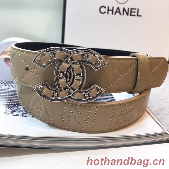 Chanel Calf Leather Belt Wide with 32mm 56606