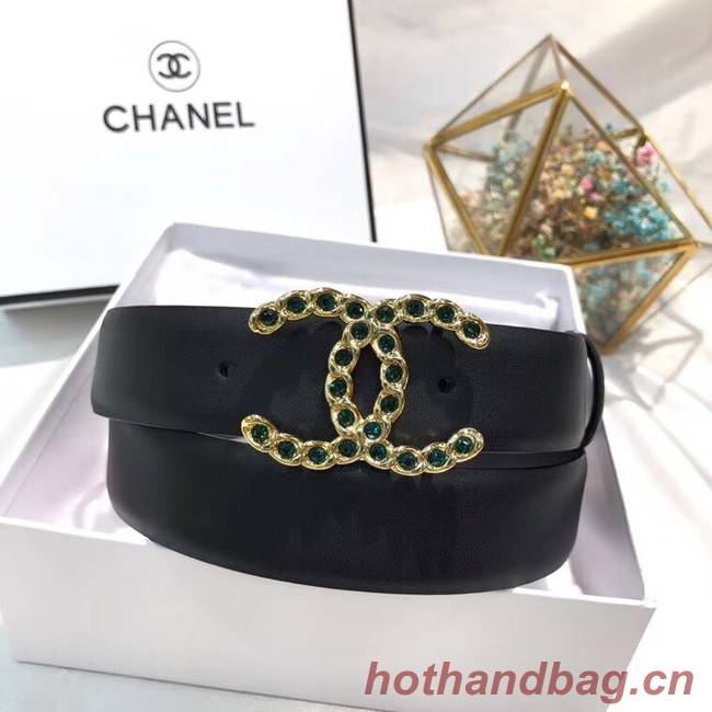 Chanel Calf Leather Belt Wide with 30mm 56613