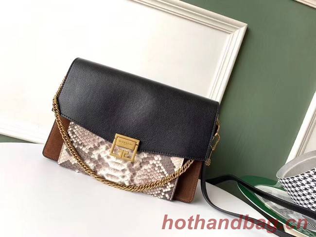 GIVENCHY GV3 python and leather shoulder bag 61433 black