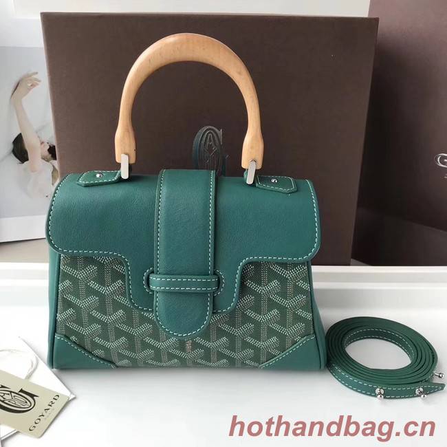 Goyard Calfskin Leather Mini Tote Bag 9955 green