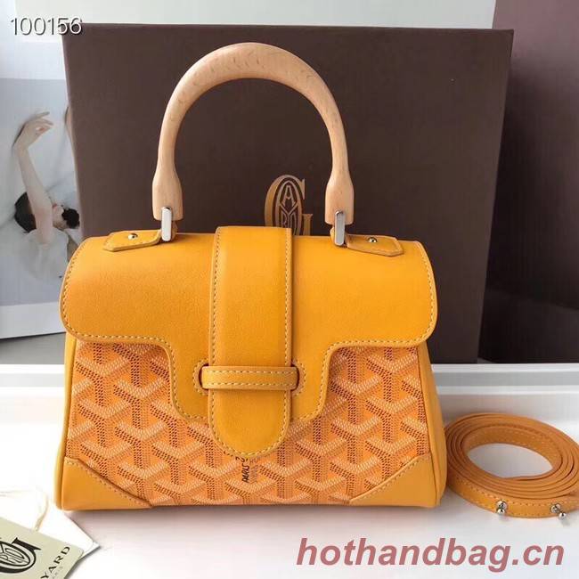 Goyard Calfskin Leather Mini Tote Bag 9955 yellow