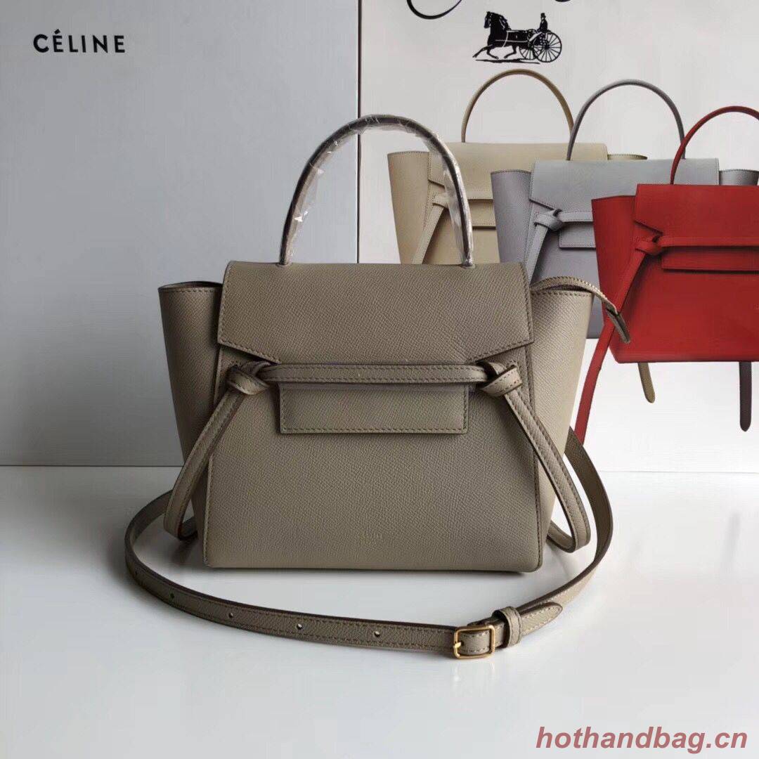 Celine NANO BELT BAG IN GRAINED CALFSKIN 99970 Dark Brown