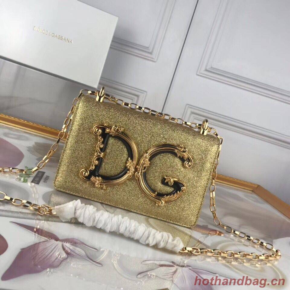 Dolce & Gabbana Original Leather Shoulder Bag BB6315 Gold