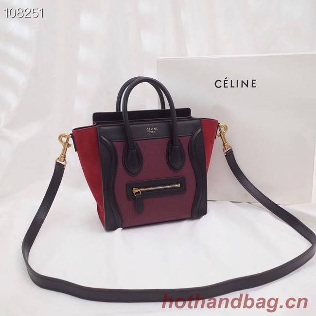 CELINE NANO LUGGAGE BAG IN LAMINATED LAMBSKIN 168243-1