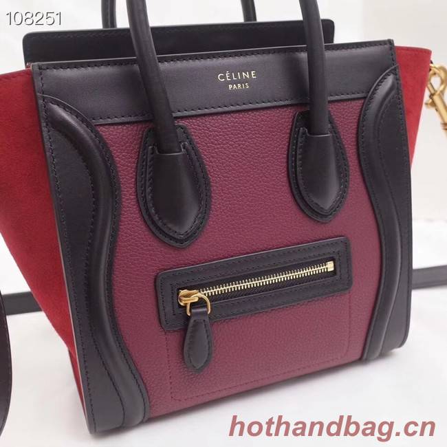 CELINE NANO LUGGAGE BAG IN LAMINATED LAMBSKIN 168243-1