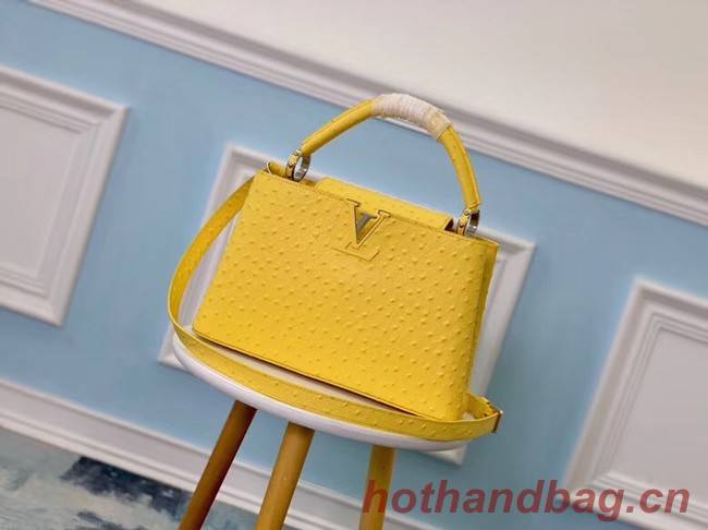 Louis vuitton original Ostrich pattern CAPUCINES PM M53665 yellow