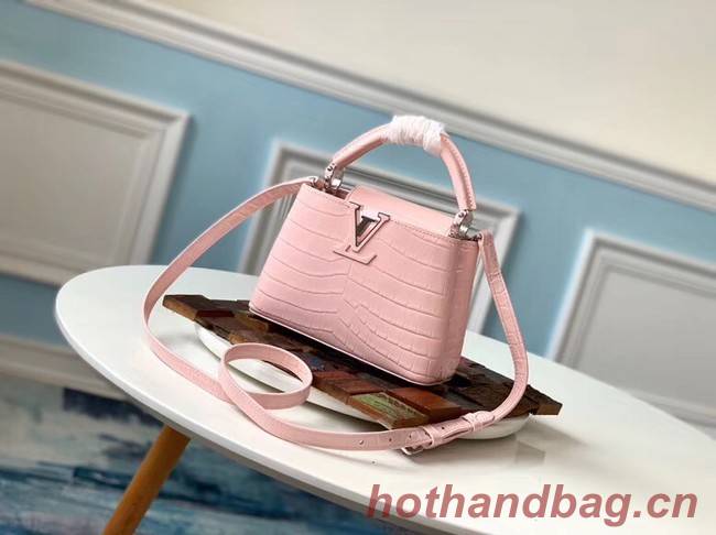 Louis vuitton original crocodile CAPUCINES Mini M93163 pink