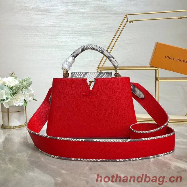 Louis vuitton original taurillon leather Capucines BB M48865 red