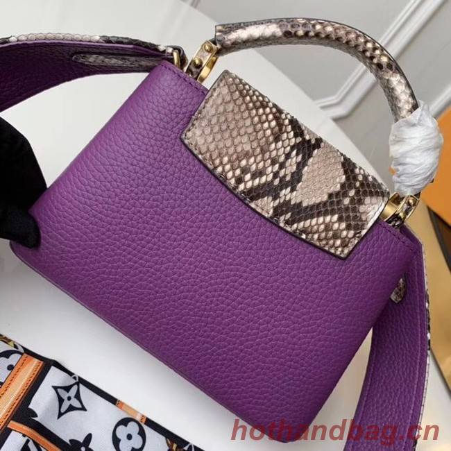 Louis vuitton original taurillon leather Capucines Mini N95509 purple