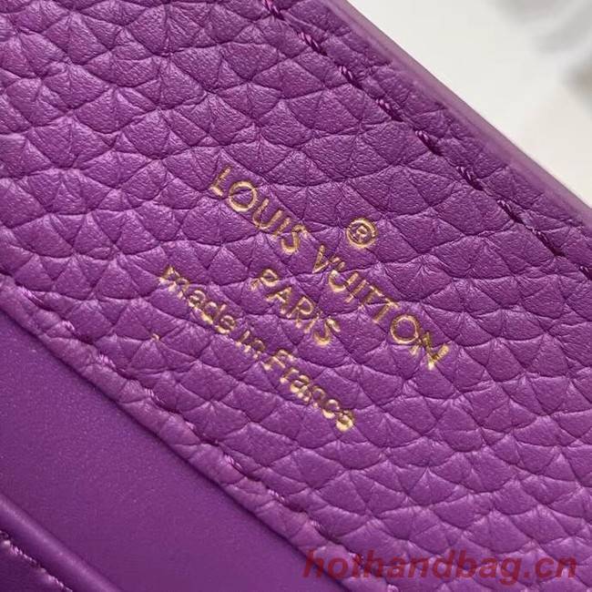 Louis vuitton original taurillon leather Capucines Mini N95509 purple